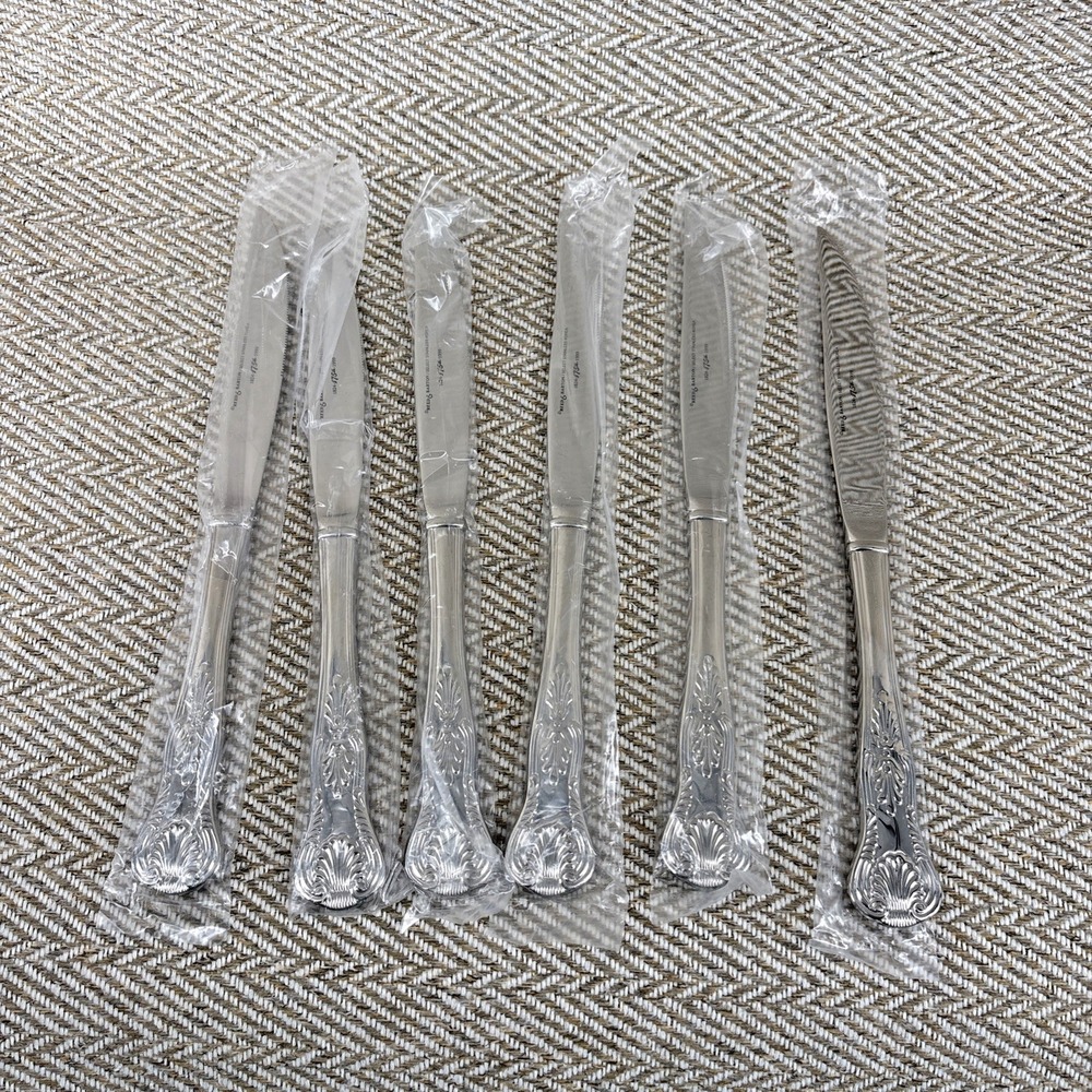 Set of 6  Reed & Barton Dinner Steak Knives Stainless Steel 9.5" Long NEW
